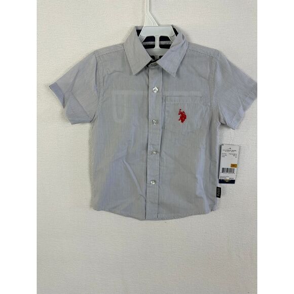 US Polo Assn Button Up Boys 3T‎ Short Sleeve NWT - Picture 1 of 6